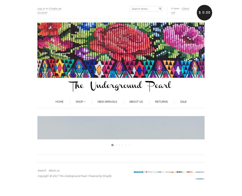 theundergroundpearl.com shopify website screenshot
