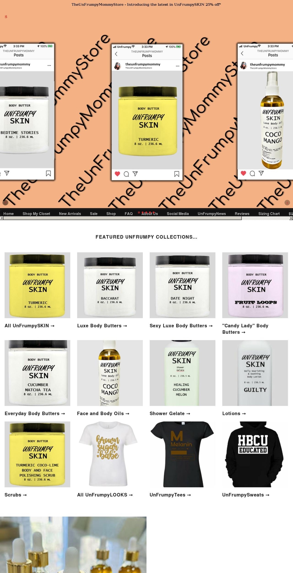 theunfrumpymommystore.com shopify website screenshot