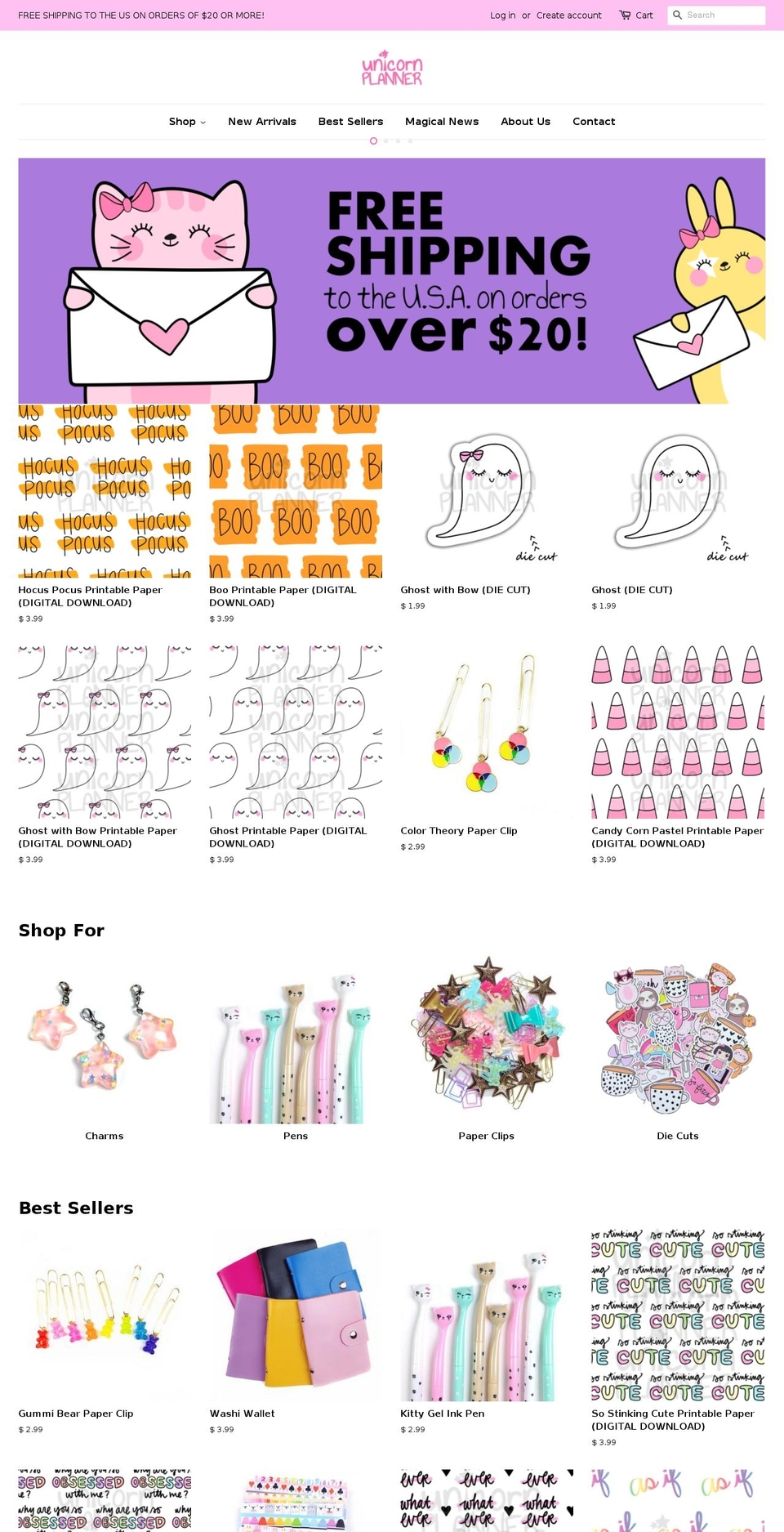 theunicornplanner.com shopify website screenshot