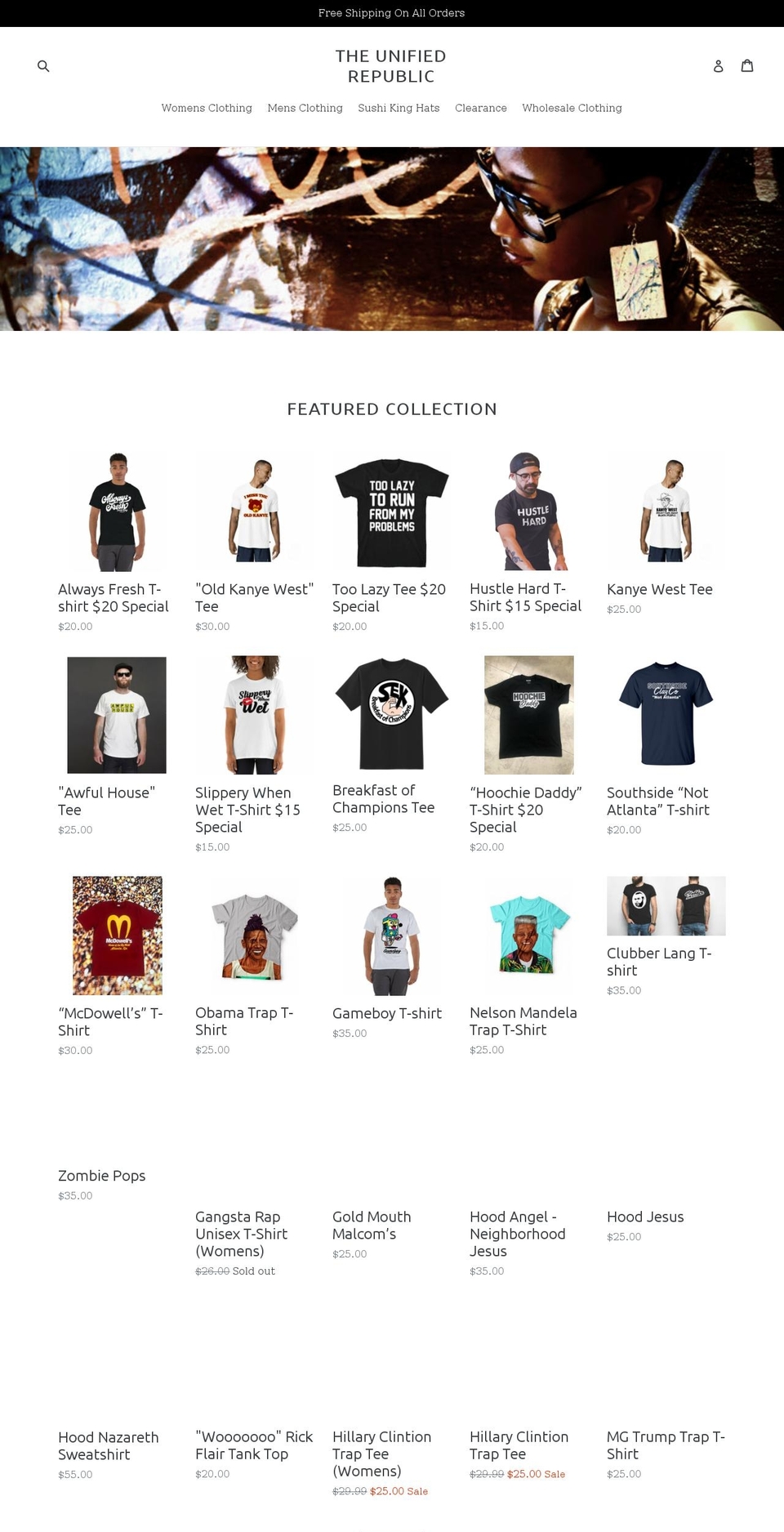theunifiedrepublic.com — Shopify storefront screenshot