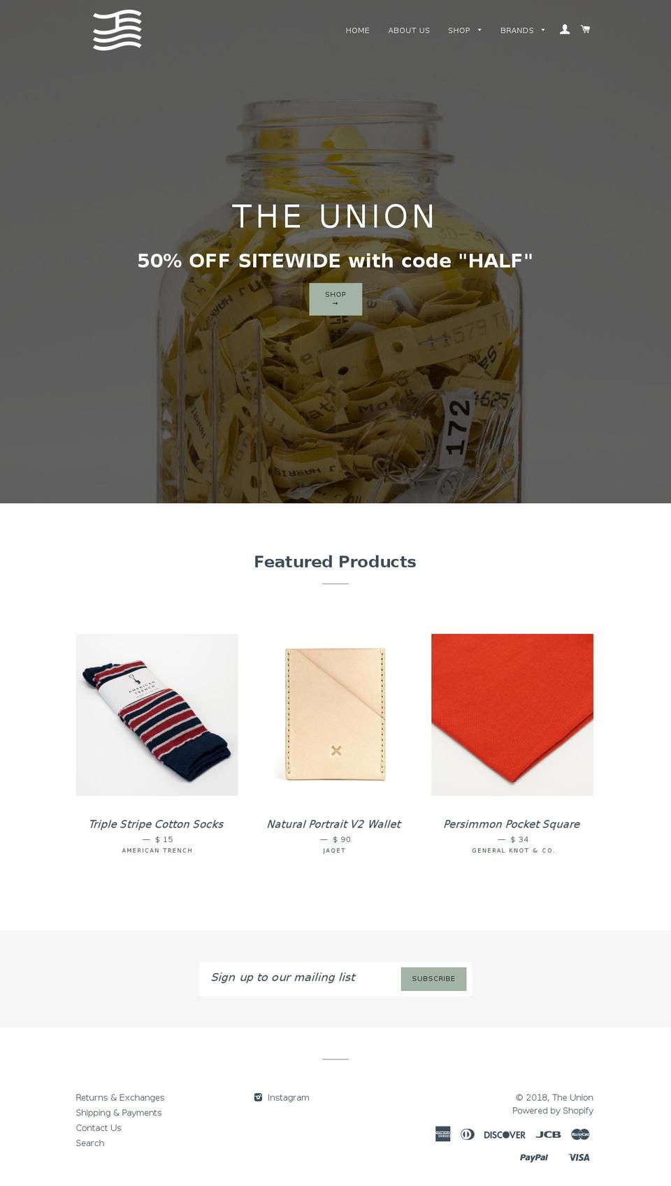theunion-dc.com shopify website screenshot