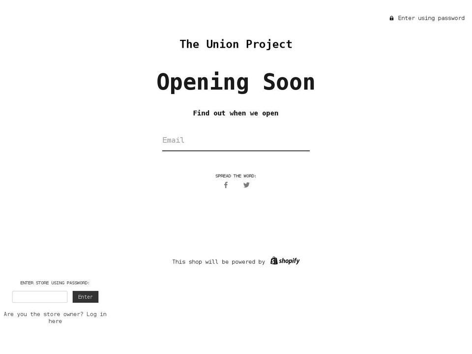 theunionproject.co.uk shopify website screenshot