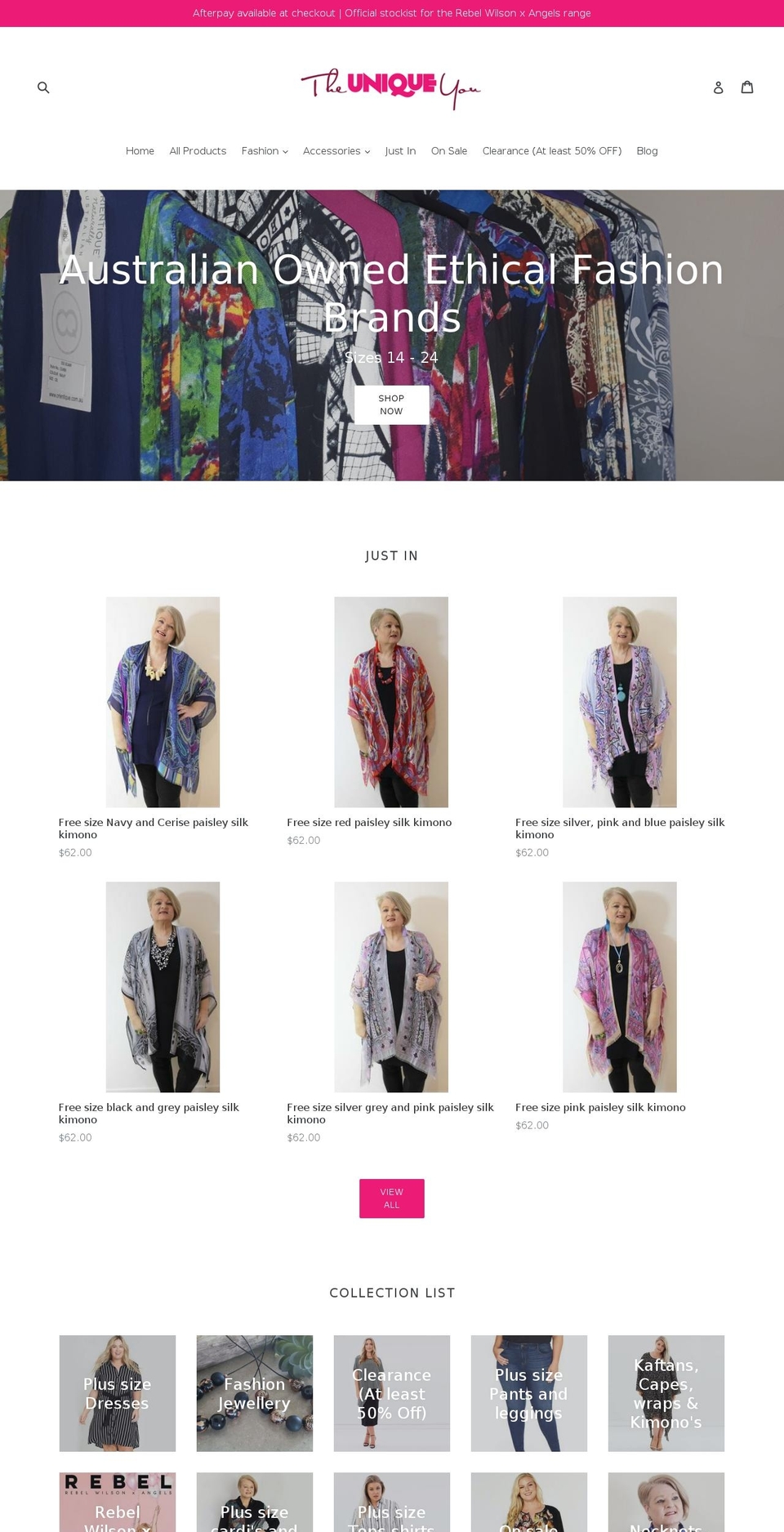 theuniqueyou.com.au shopify website screenshot