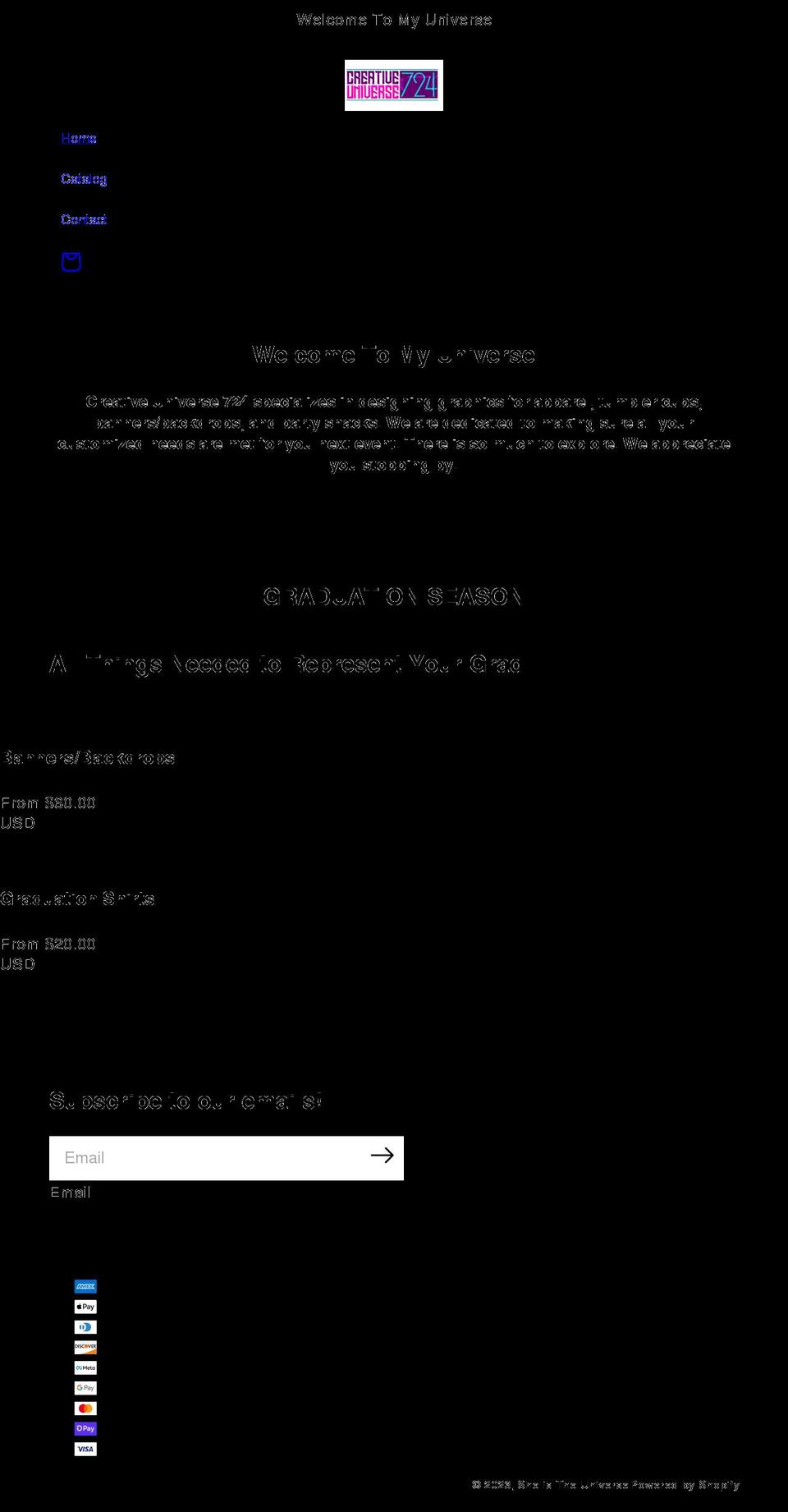 theuniverseisshe.com shopify website screenshot