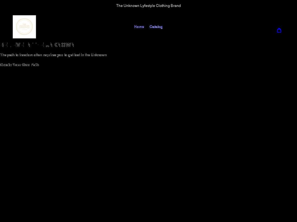 theunknownlyfestyle.com shopify website screenshot