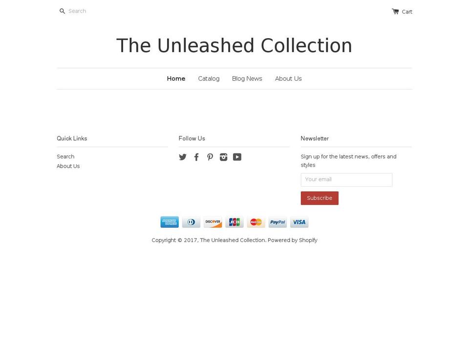 theunleashedcollection.com shopify website screenshot
