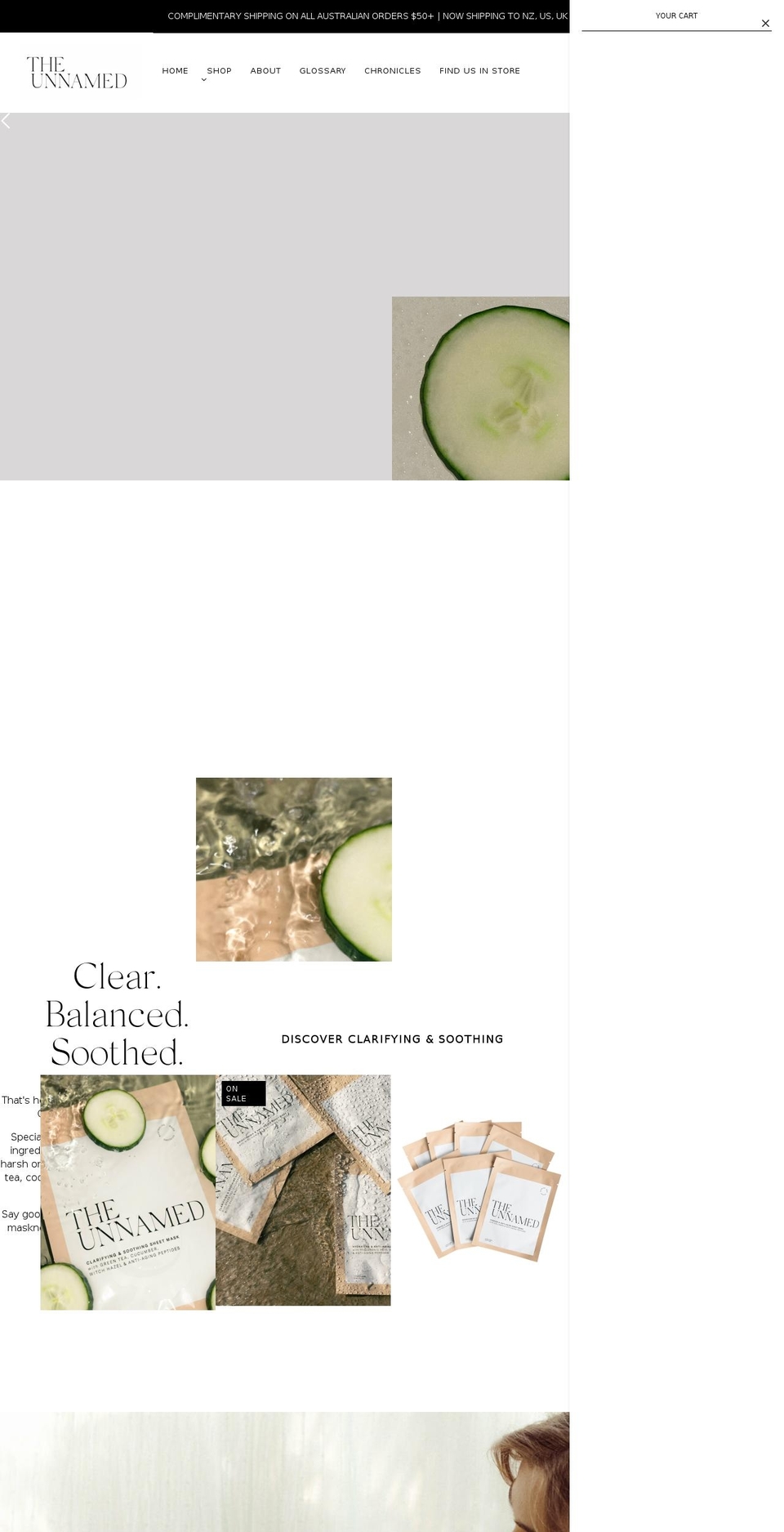 theunnamed.com.au shopify website screenshot