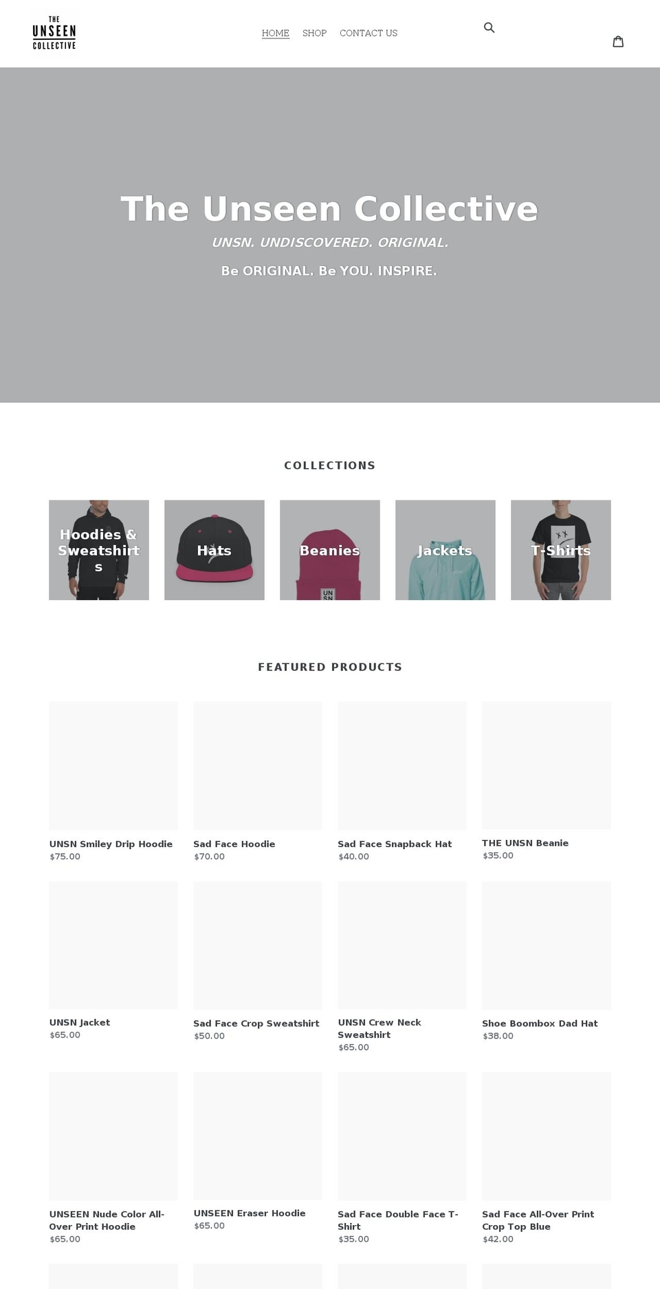 theunseencollective.com shopify website screenshot