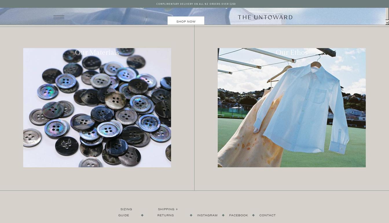 theuntoward.com shopify website screenshot