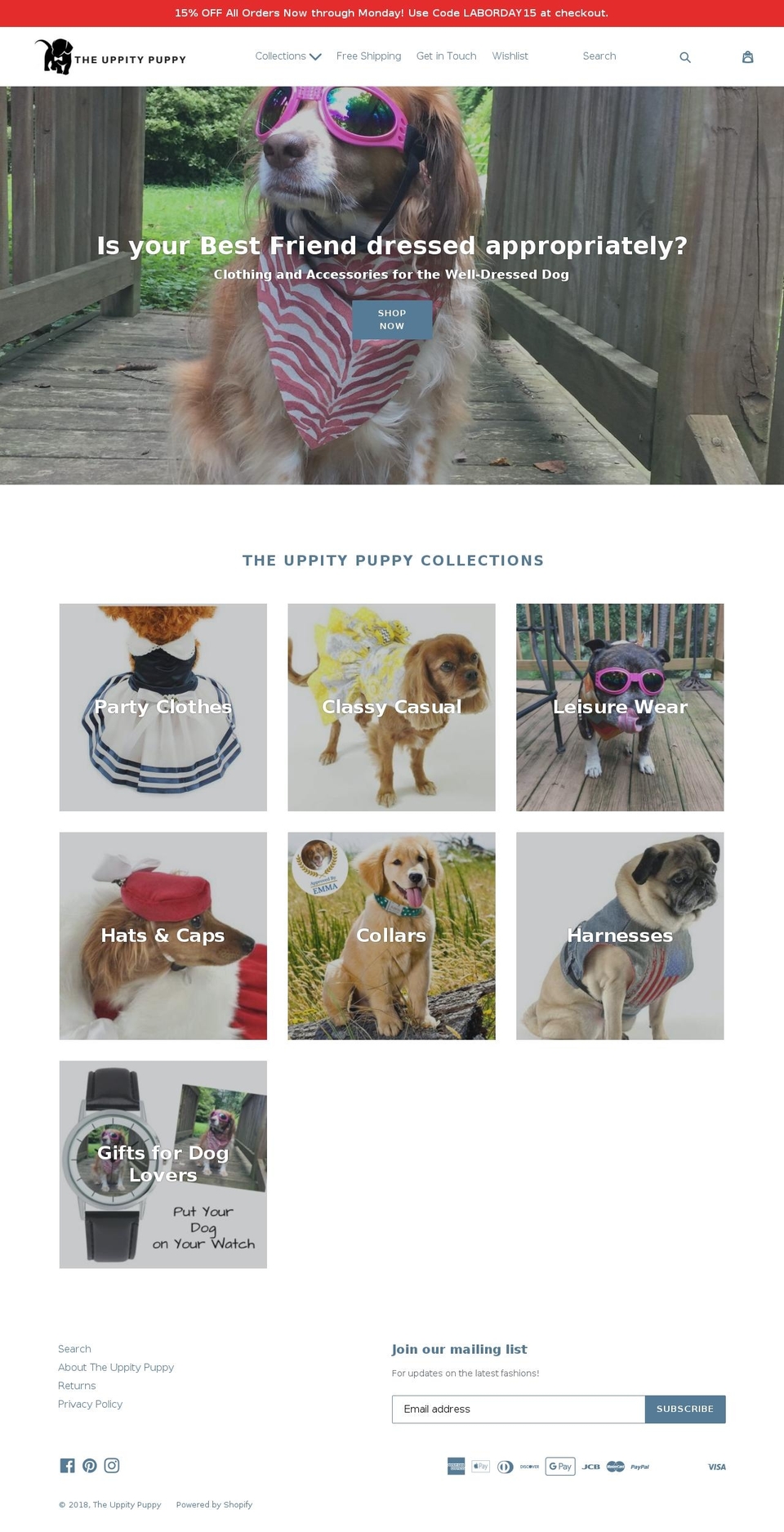 theuppitypuppy.com shopify website screenshot