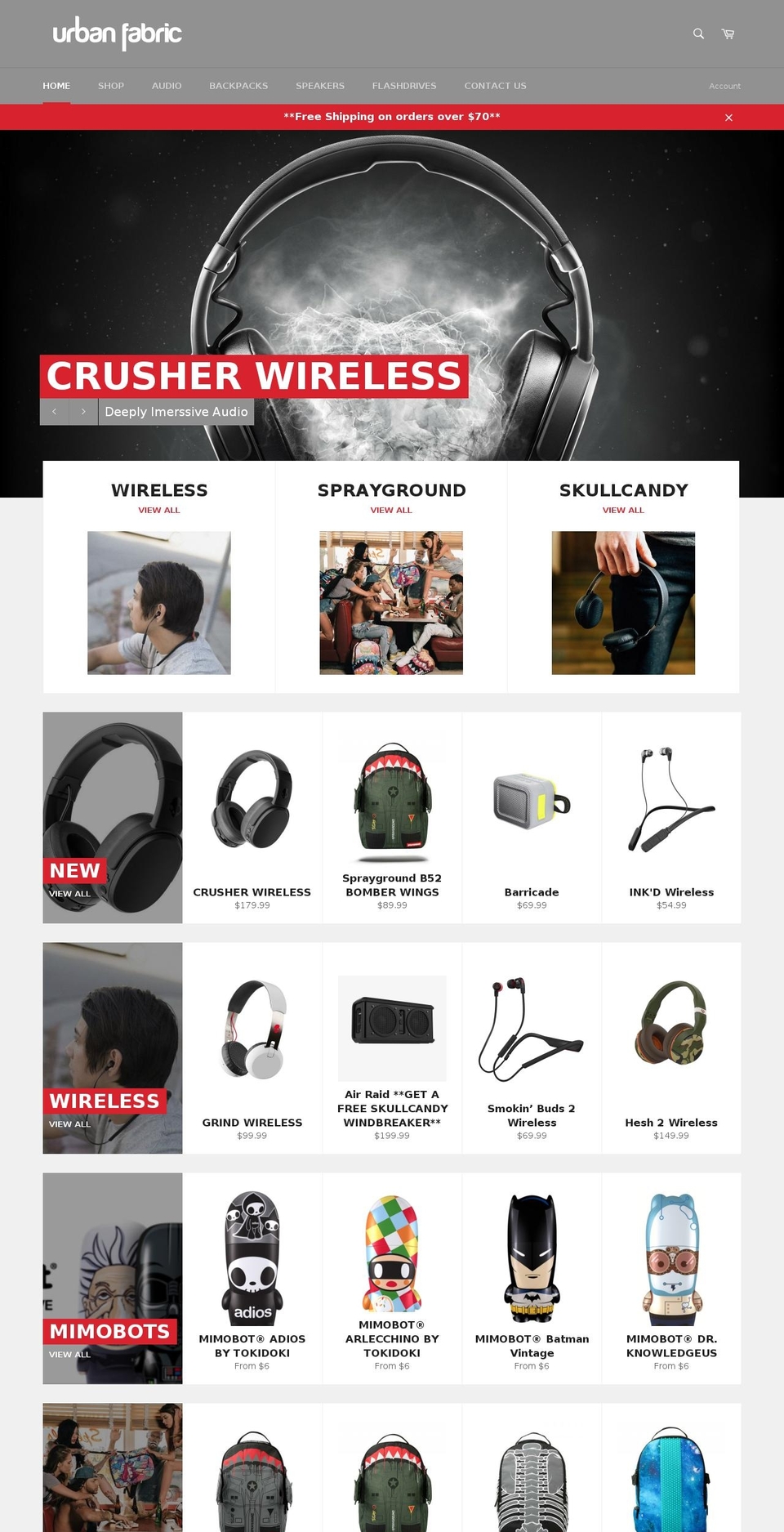 theurban-fabric.com shopify website screenshot