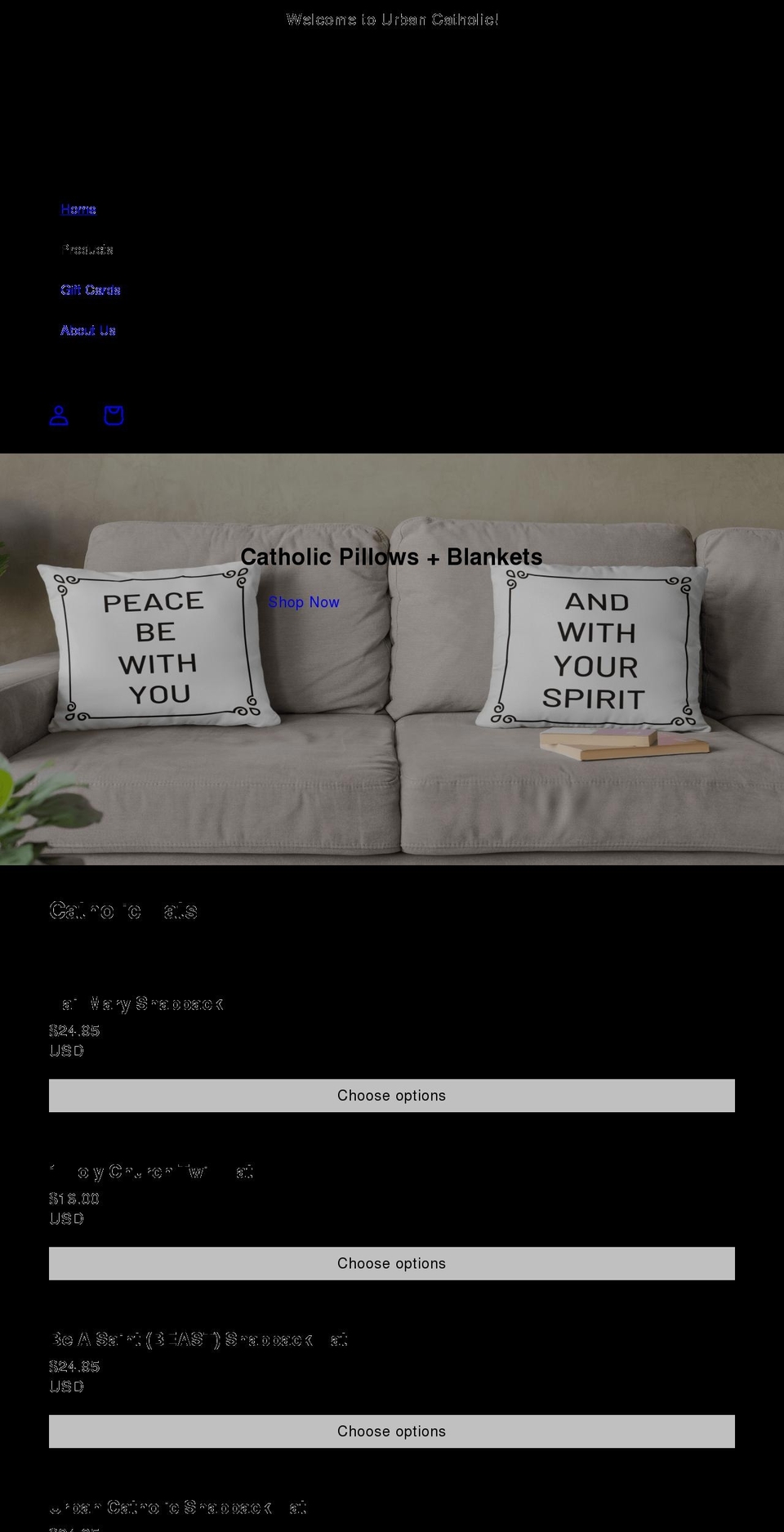 theurbancatholic.com shopify website screenshot