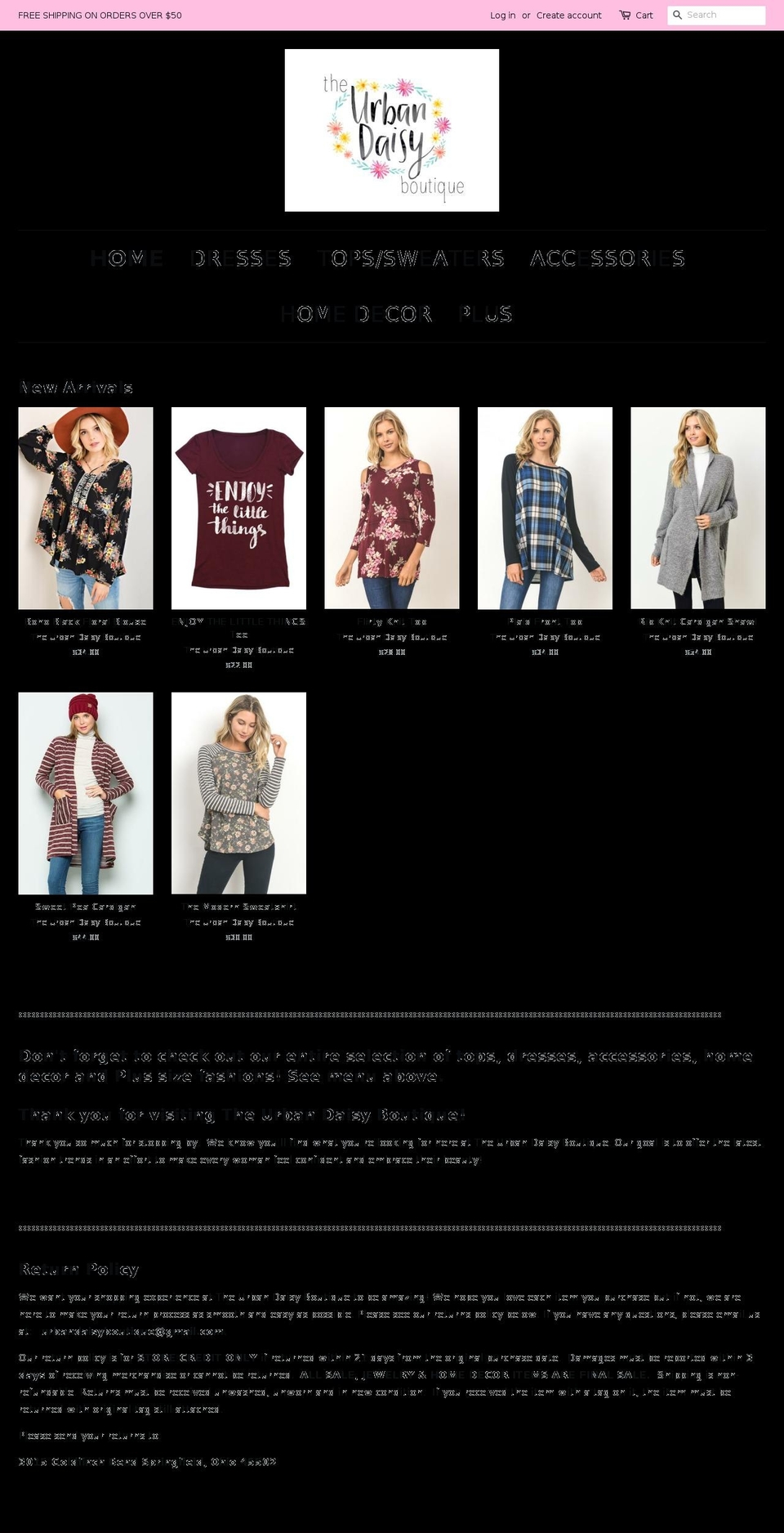theurbandaisyboutique.com — Shopify storefront screenshot