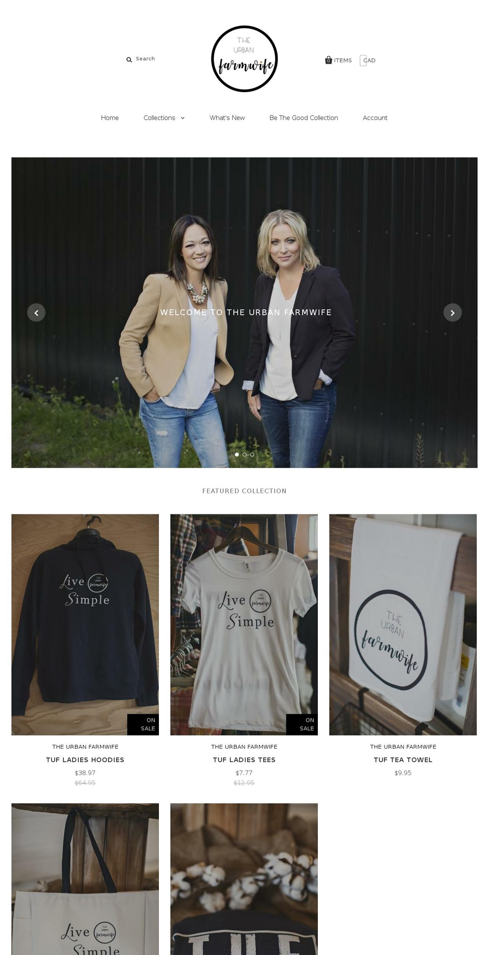 theurbanfarmwife.com — Shopify storefront screenshot