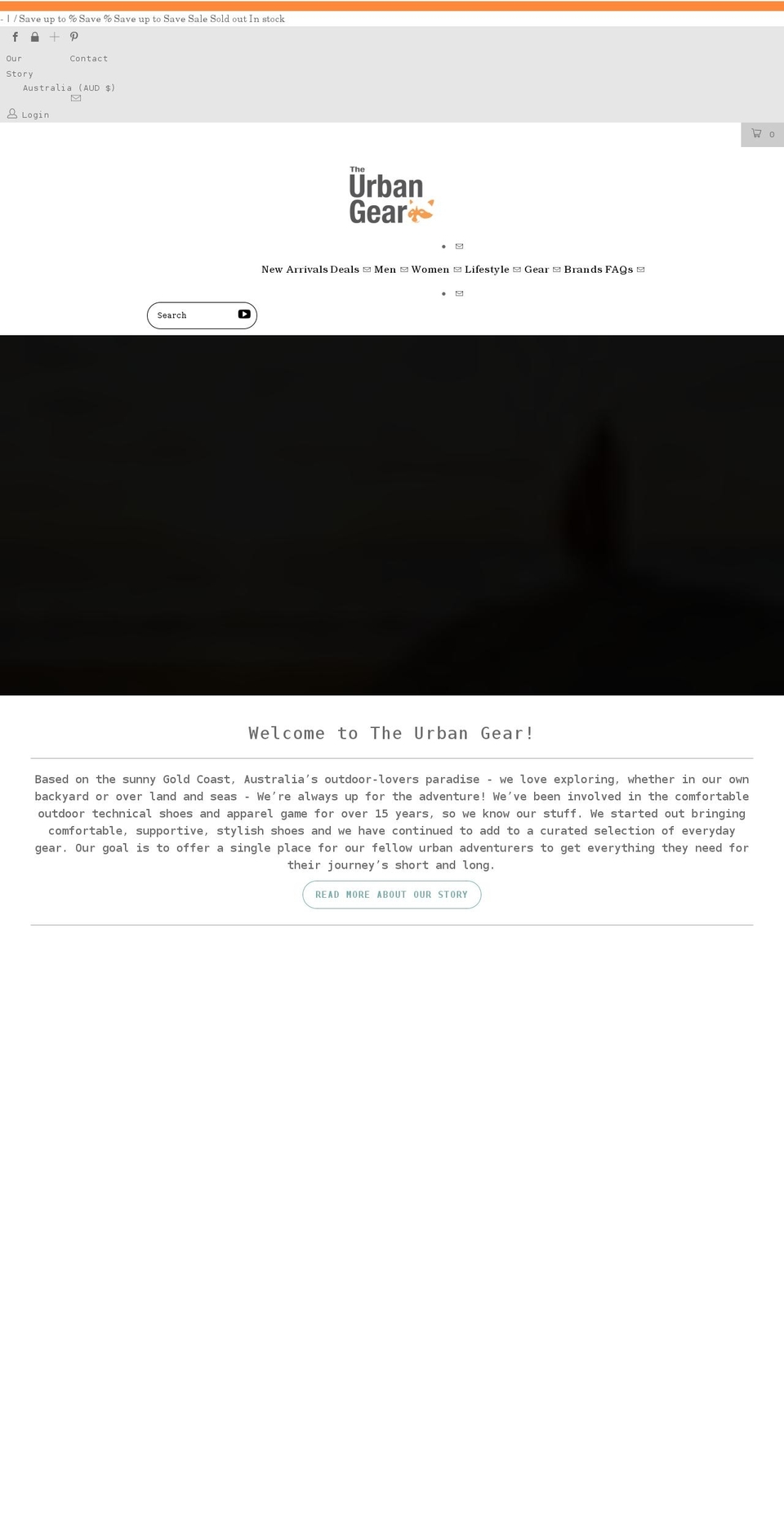 theurbangear.com.au shopify website screenshot