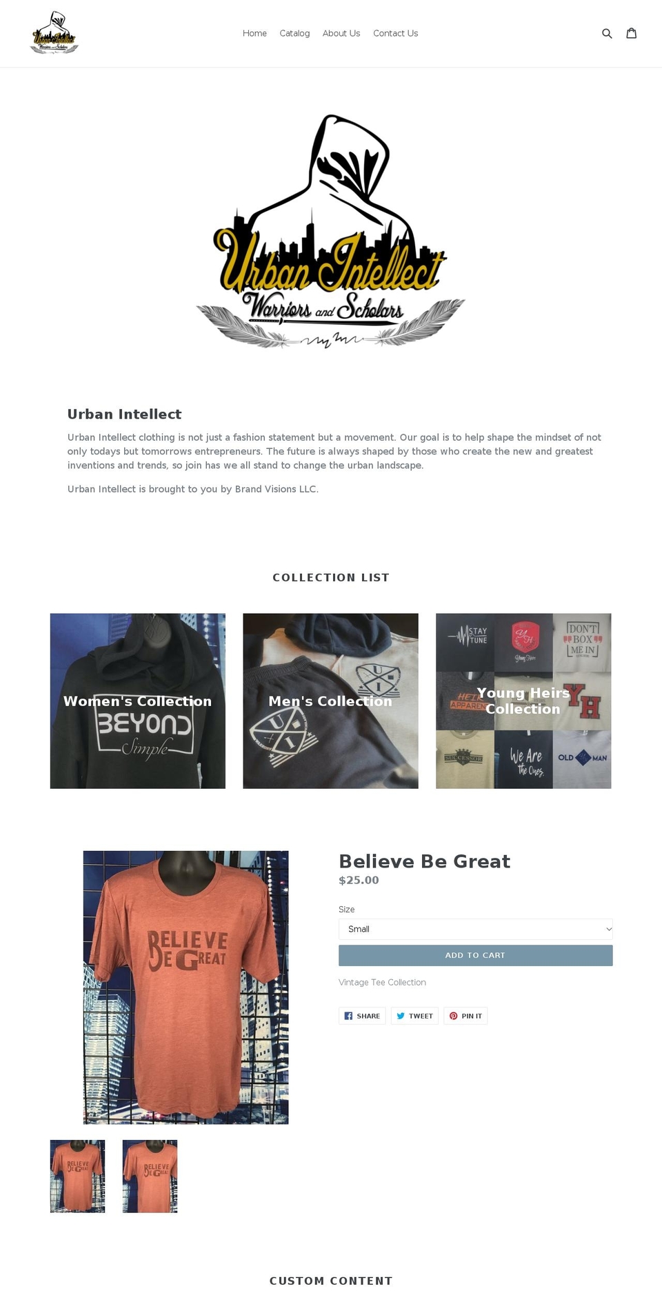 theurbanintellect.com — Shopify storefront screenshot