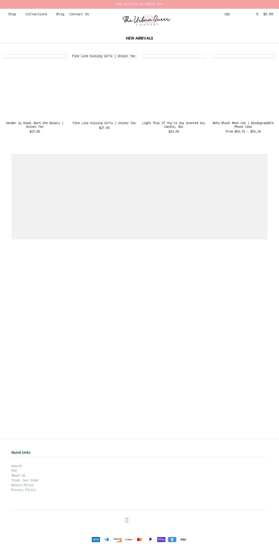 theurbanqueerco.com shopify website screenshot