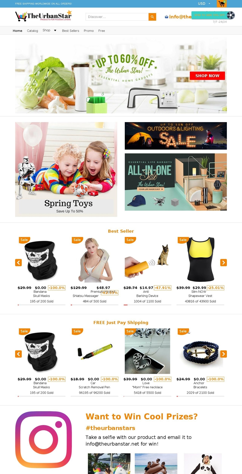 theurbanstar.net shopify website screenshot