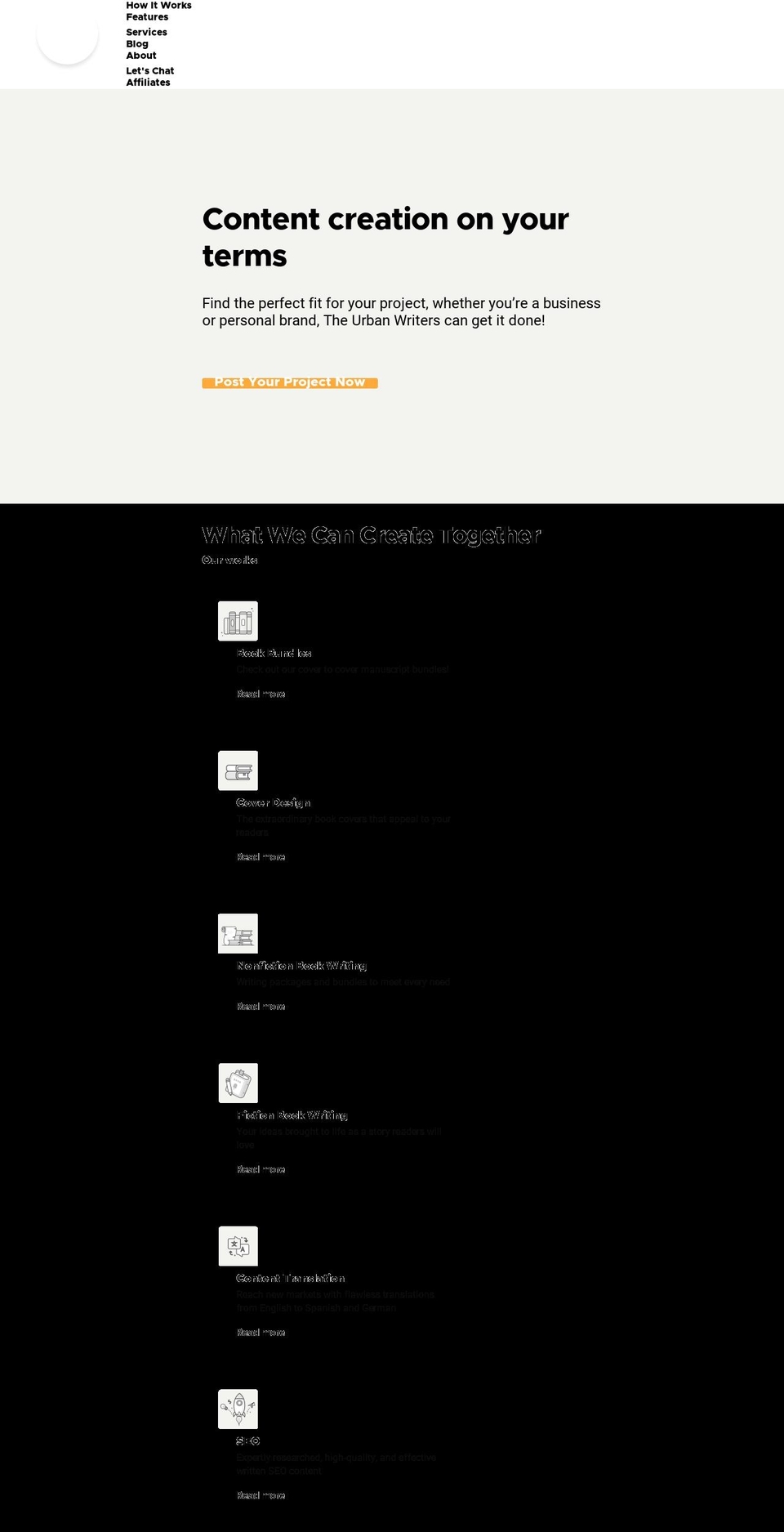 theurbanwriters.com shopify website screenshot