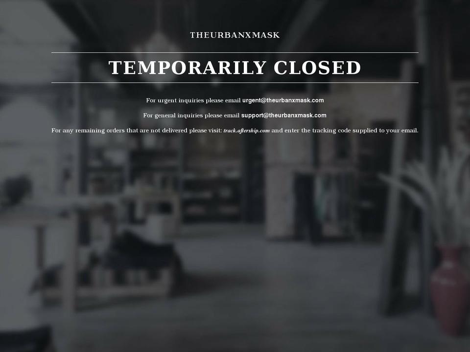 theurbanxmask.myshopify.com shopify website screenshot