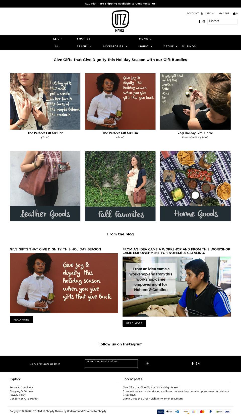 theutzmarket.com — Shopify storefront screenshot