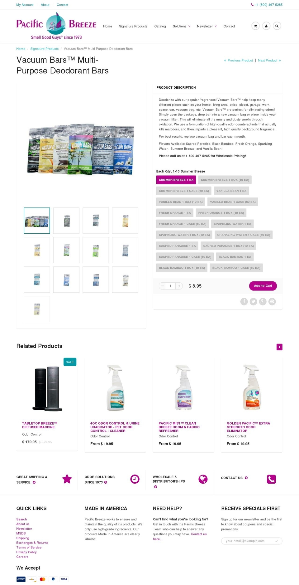 thevacbar.com shopify website screenshot
