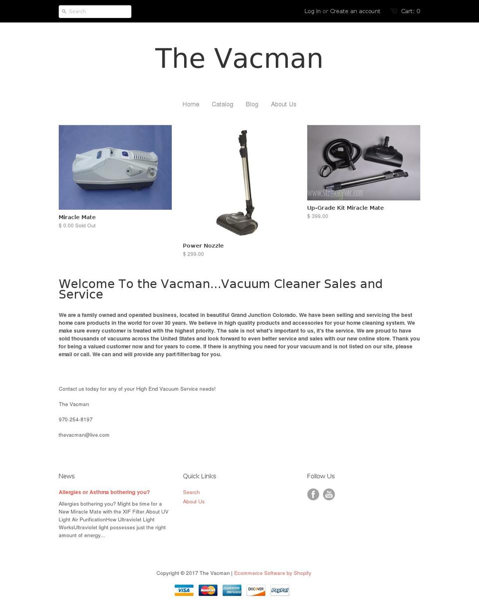 thevacman.net shopify website screenshot