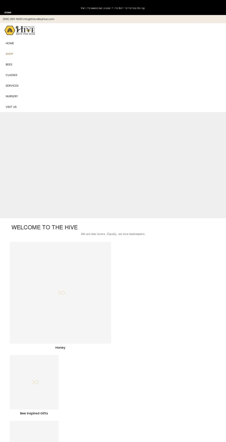 thevalleyhive.com shopify website screenshot