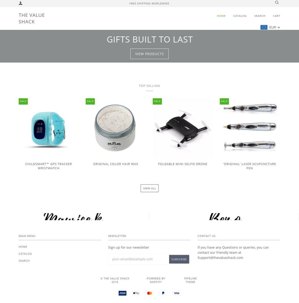 thevalueshack.com — Shopify storefront screenshot