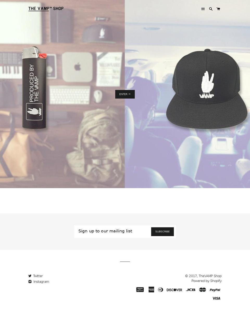 thevampshop.com shopify website screenshot