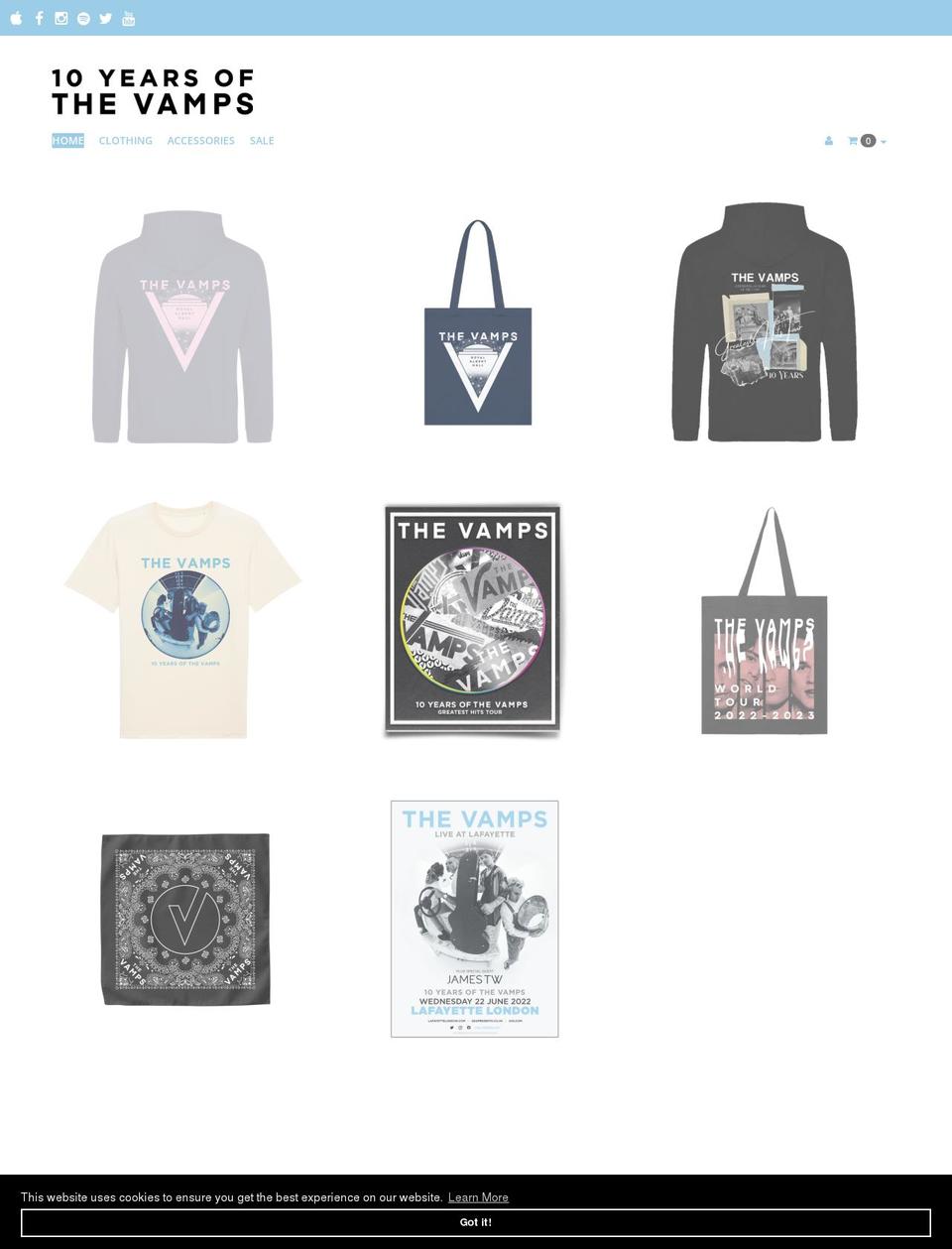 thevampsmerch.com shopify website screenshot