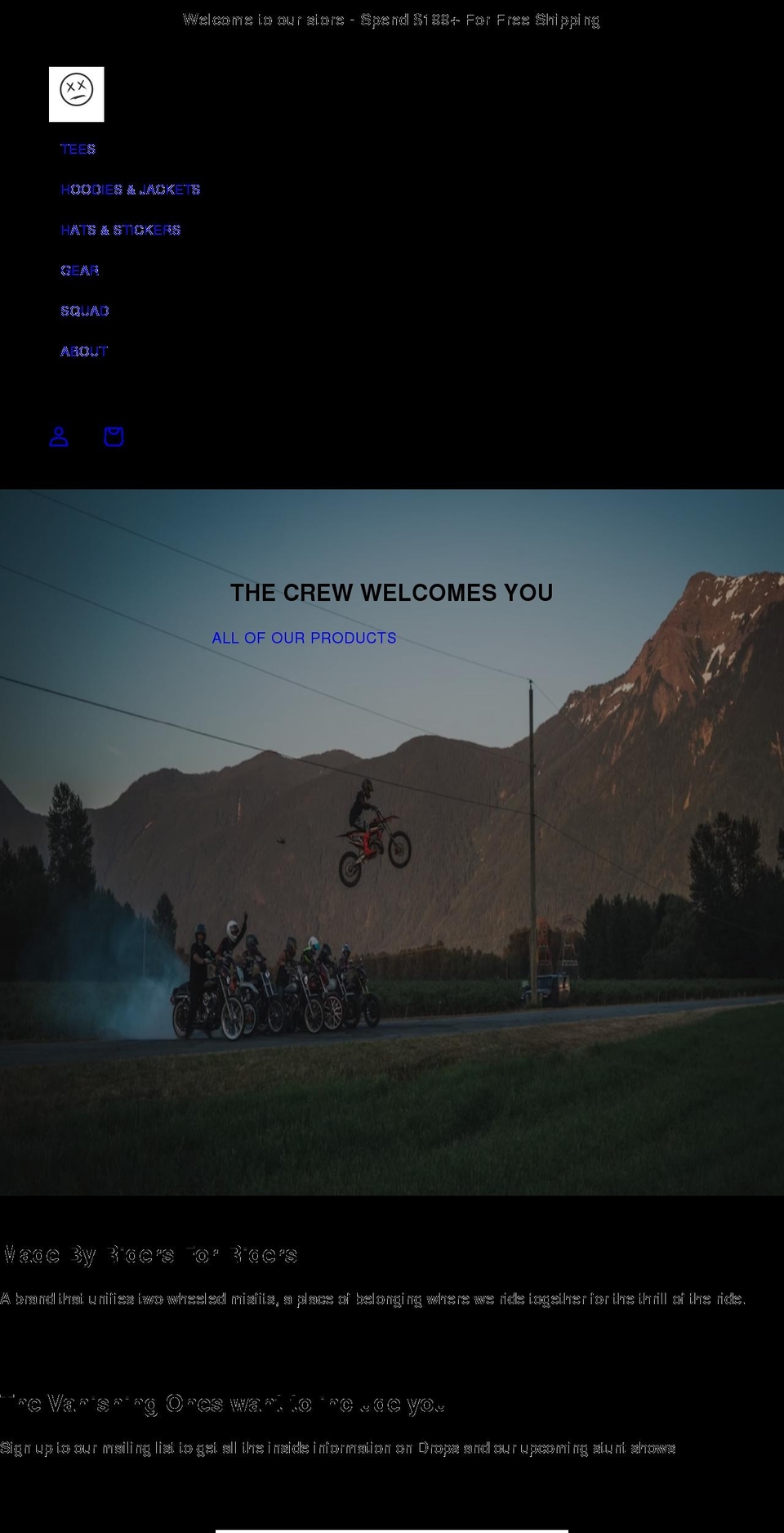thevanishingones.com shopify website screenshot