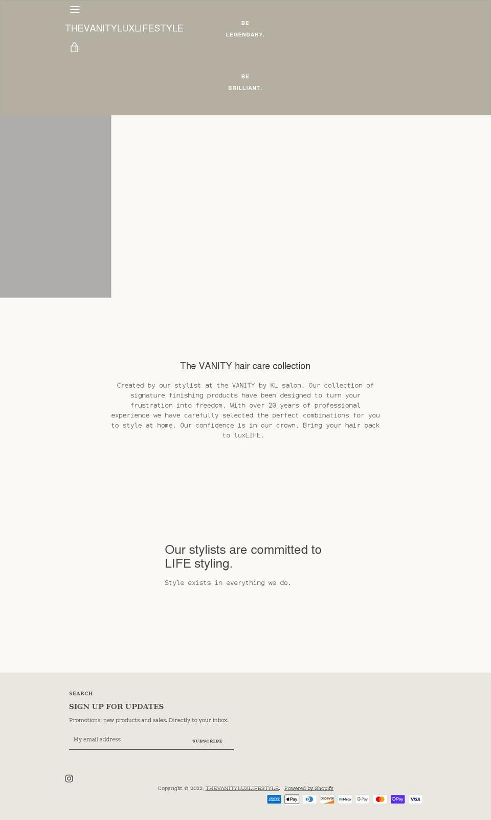 Narrative with Installments message Shopify theme site example thevanityluxlifestyle.com