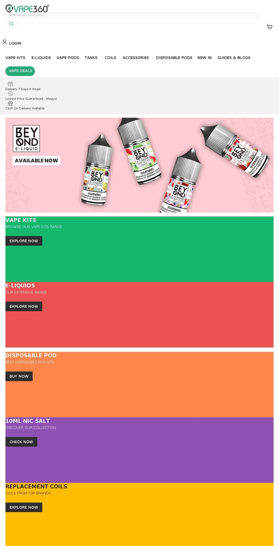 thevape360.com shopify website screenshot