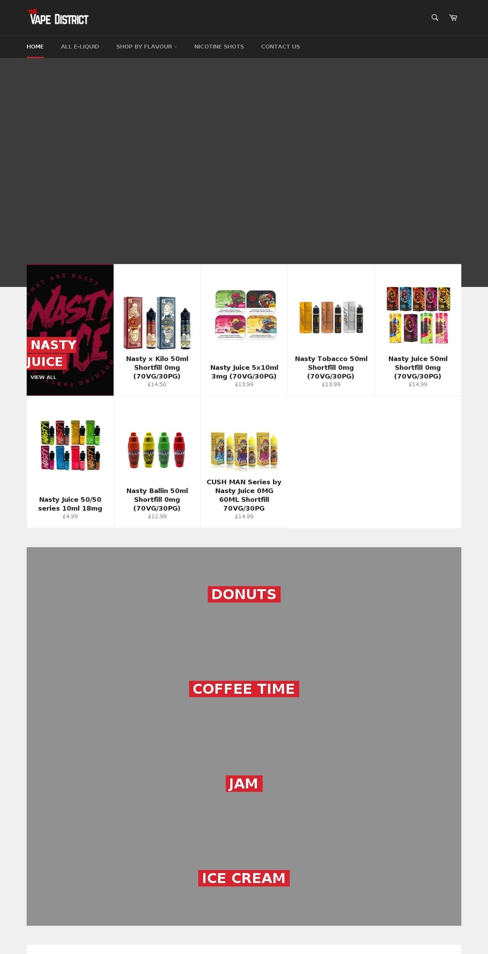 thevapedistrict.com — Shopify storefront screenshot