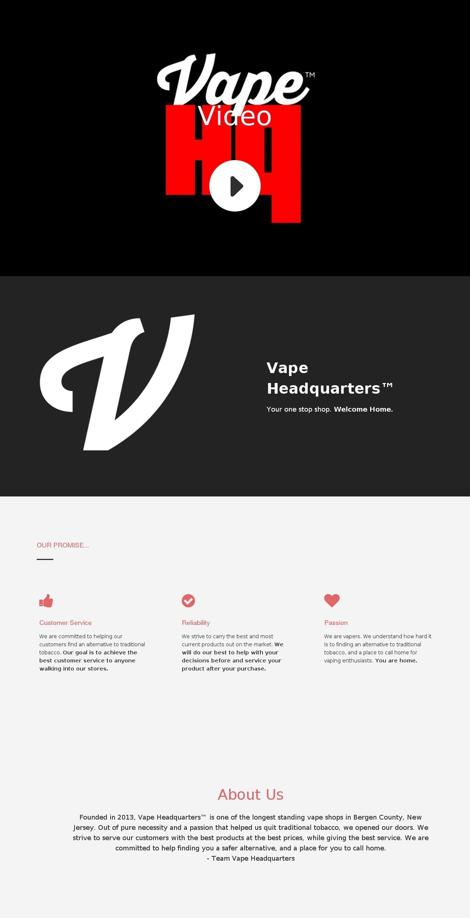 thevapehq.com — Shopify storefront screenshot