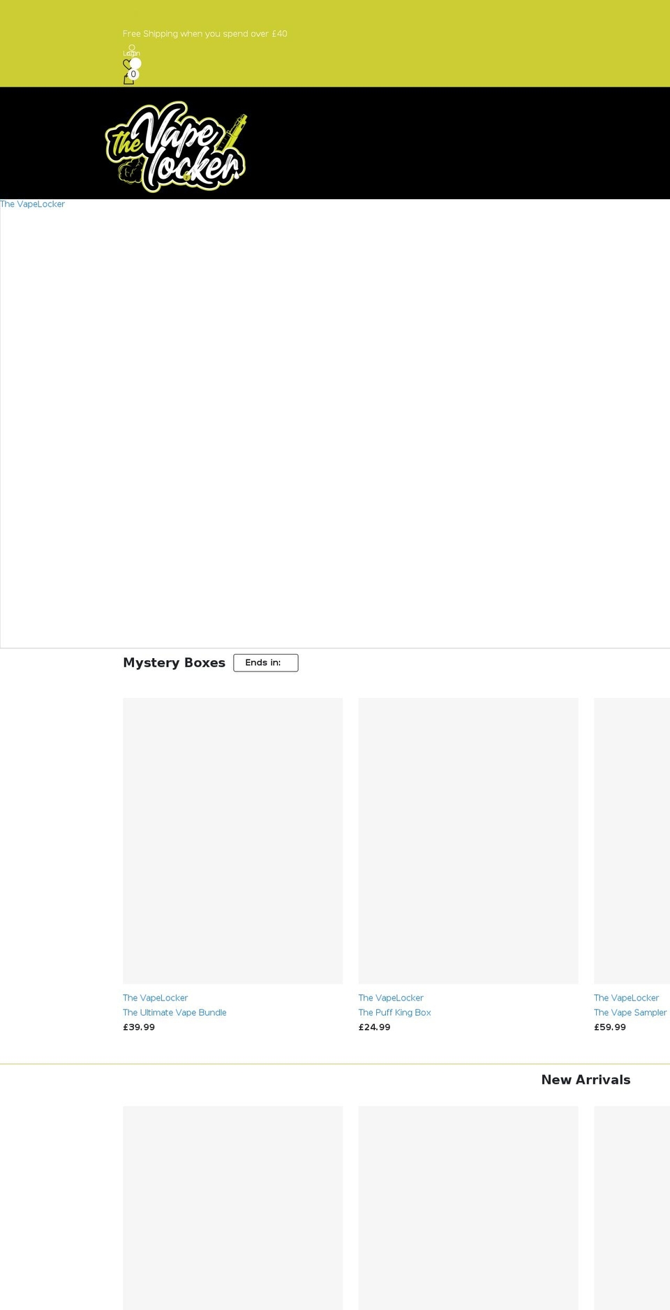 thevapelocker.co.uk shopify website screenshot