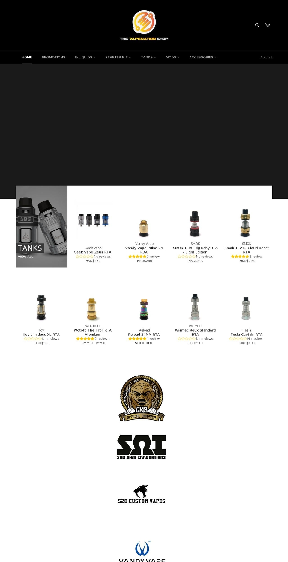 thevapenationshop.com — Shopify storefront screenshot
