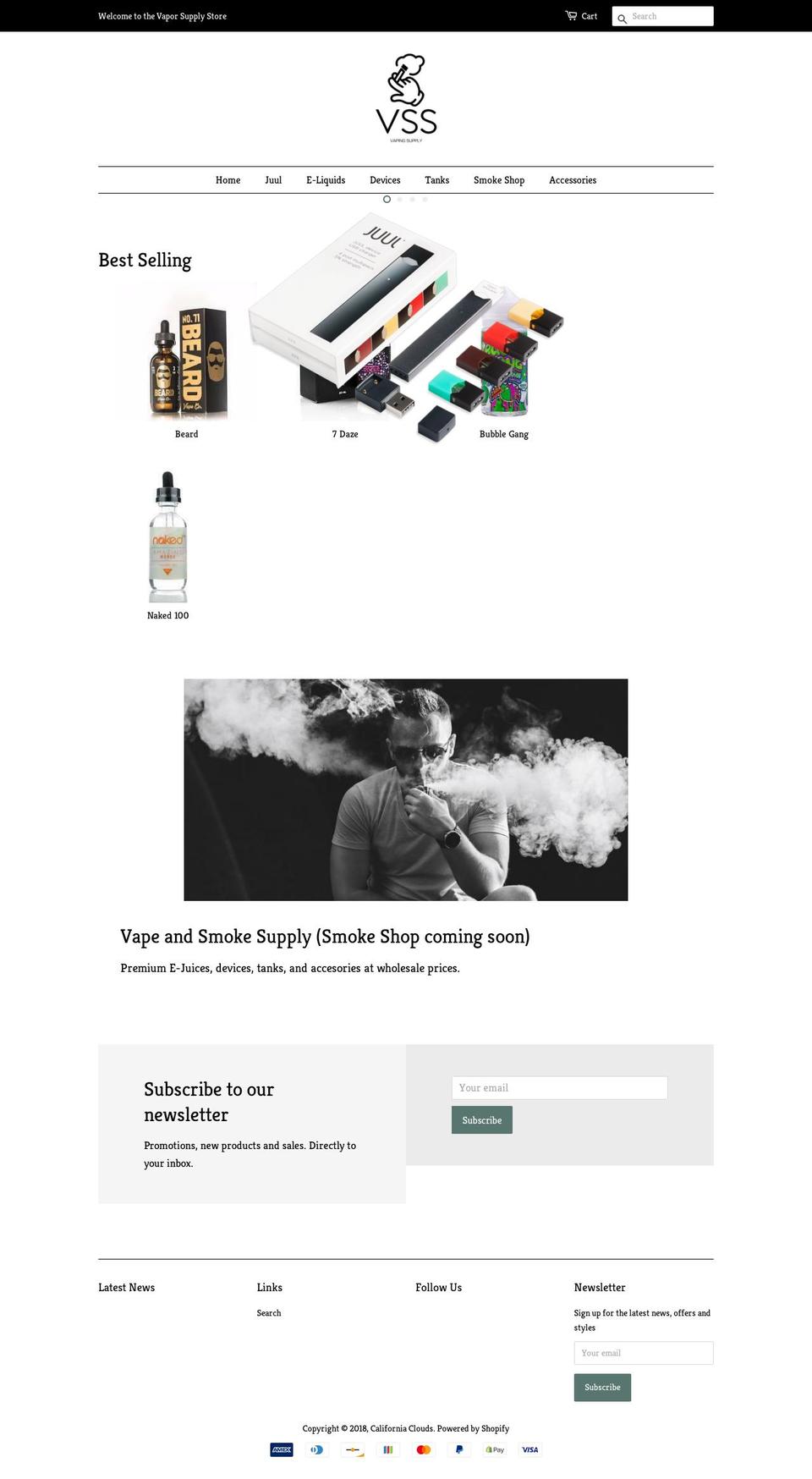 thevaporsupplystore.com — Shopify storefront screenshot