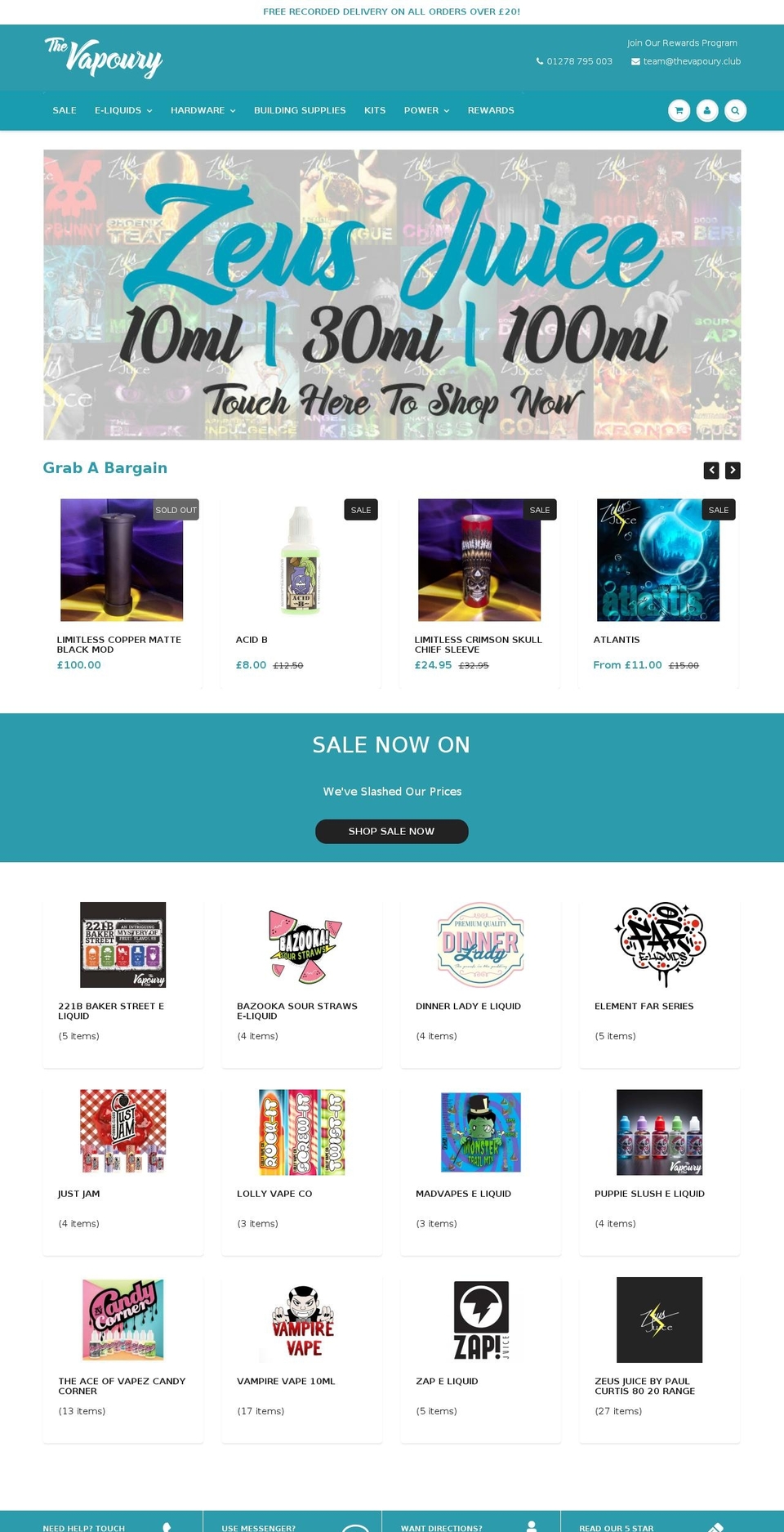 thevapoury.net shopify website screenshot