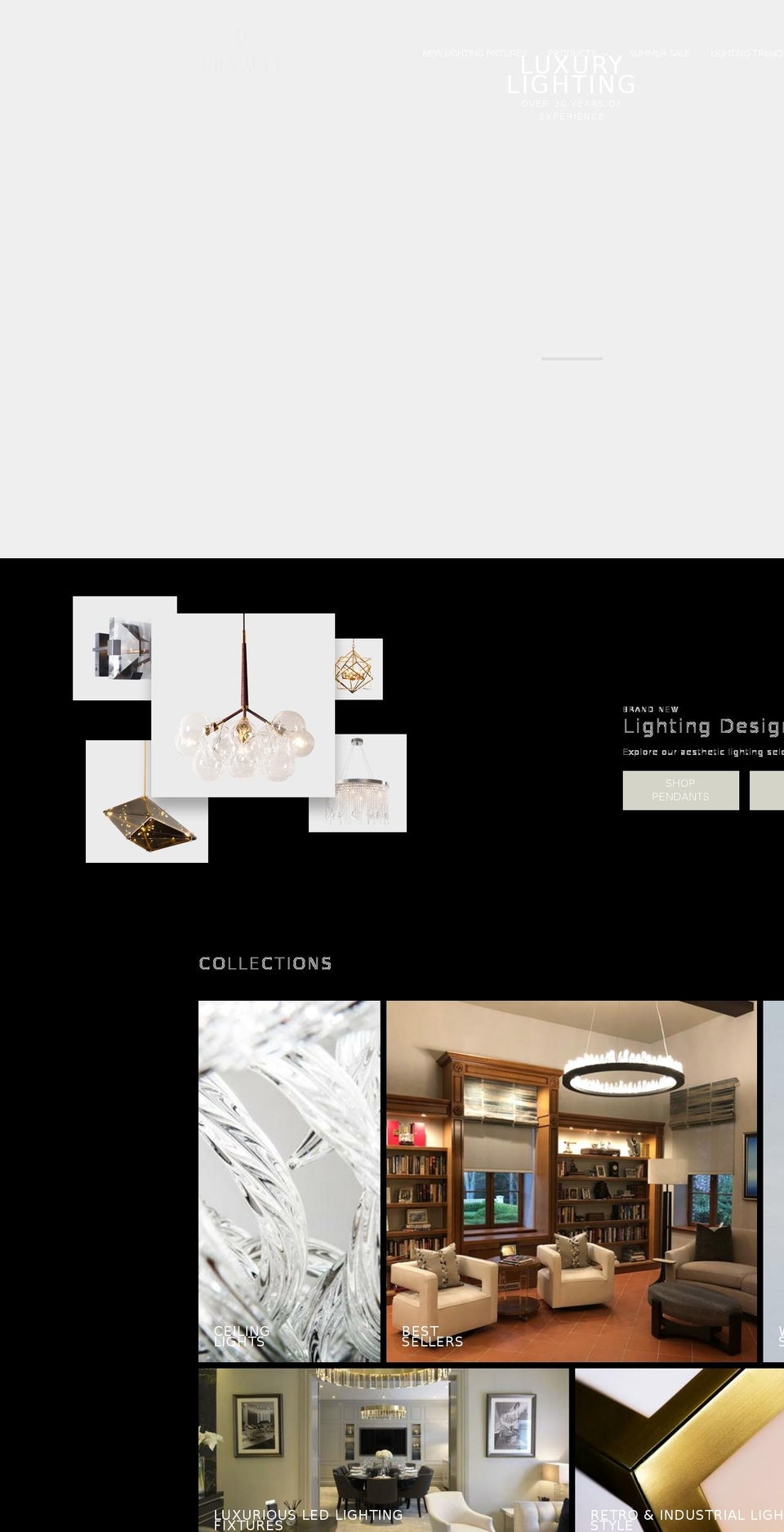 thevaultlighting.com — Shopify storefront screenshot