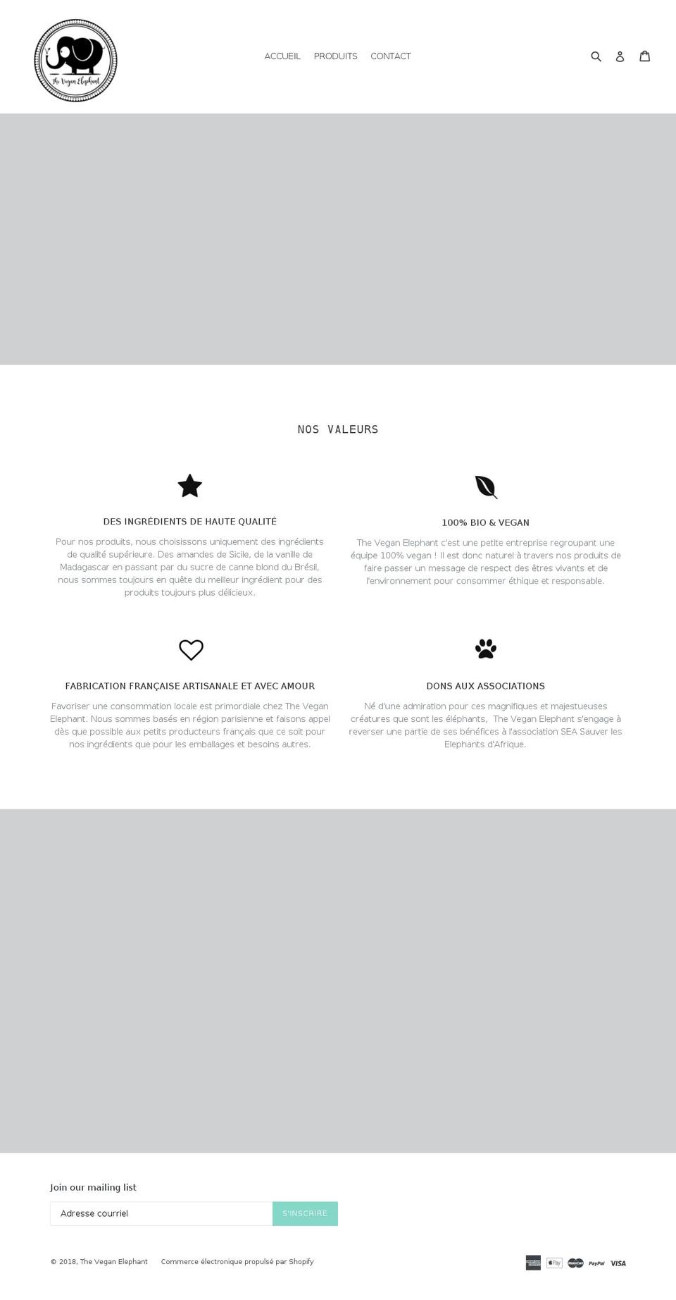 theveganelephant.com — Shopify storefront screenshot