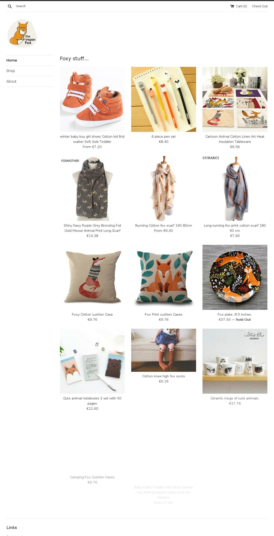 theveganfox.com — Shopify storefront screenshot