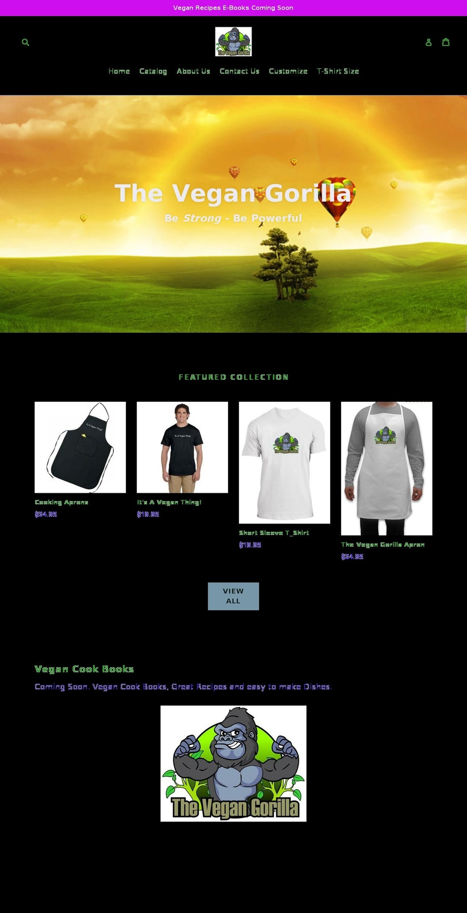 thevegangorilla.com — Shopify storefront screenshot