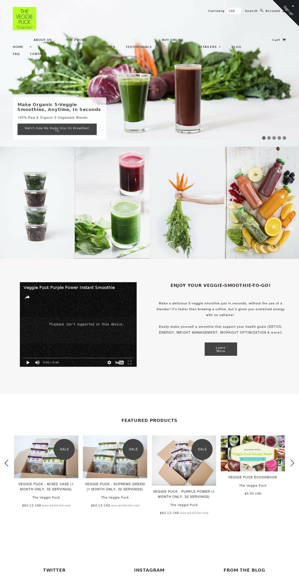 New Veggie Puck Website Shopify theme site example theveggiepuck.com