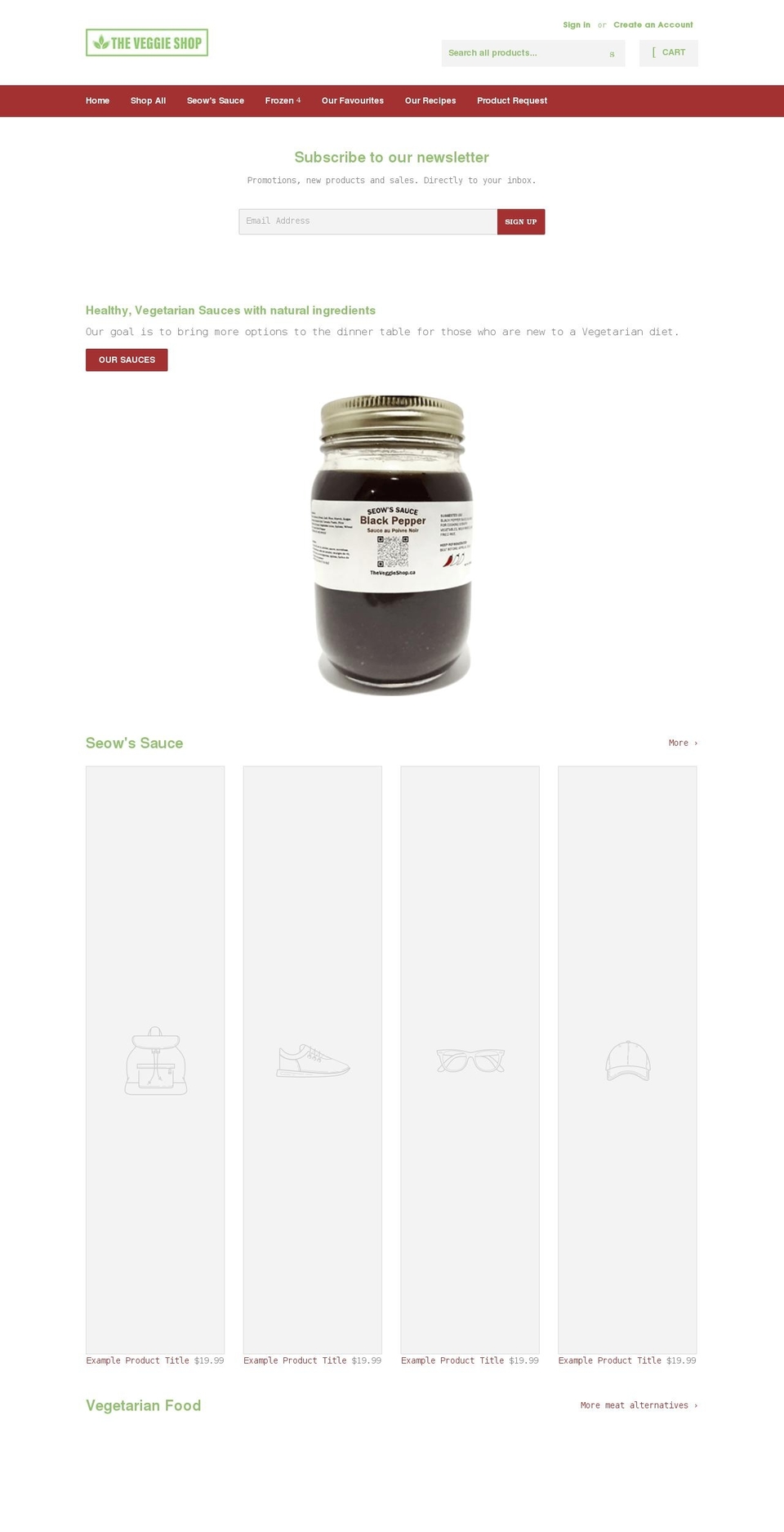 theveggieshop.ca shopify website screenshot