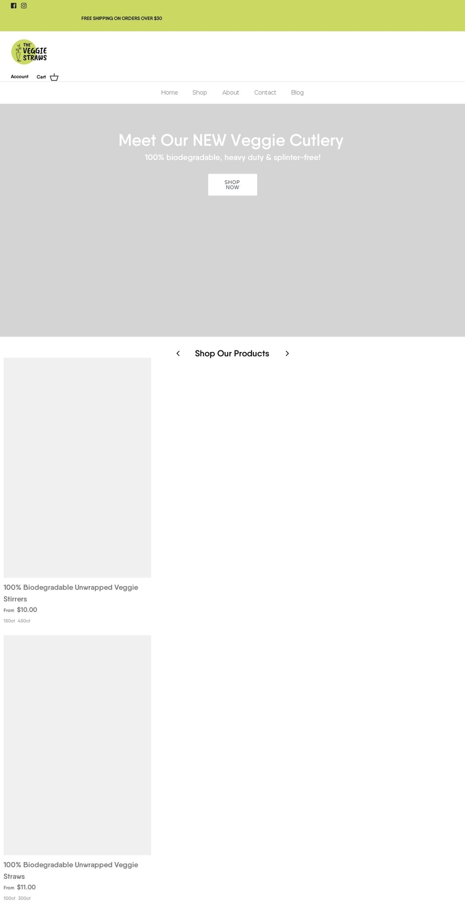 theveggiestraws.com shopify website screenshot