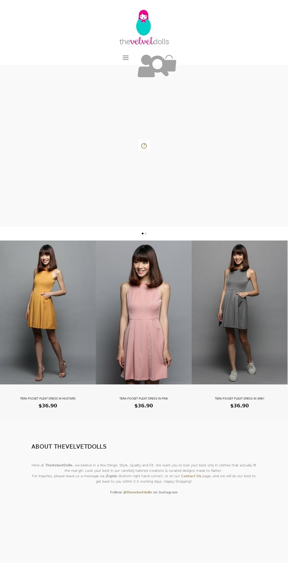 thevelvetdolls.com shopify website screenshot