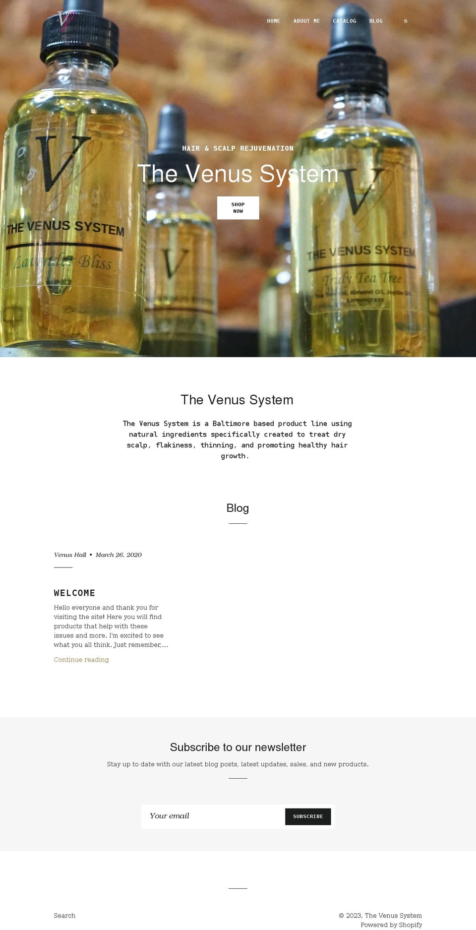 thevenussystem.com shopify website screenshot