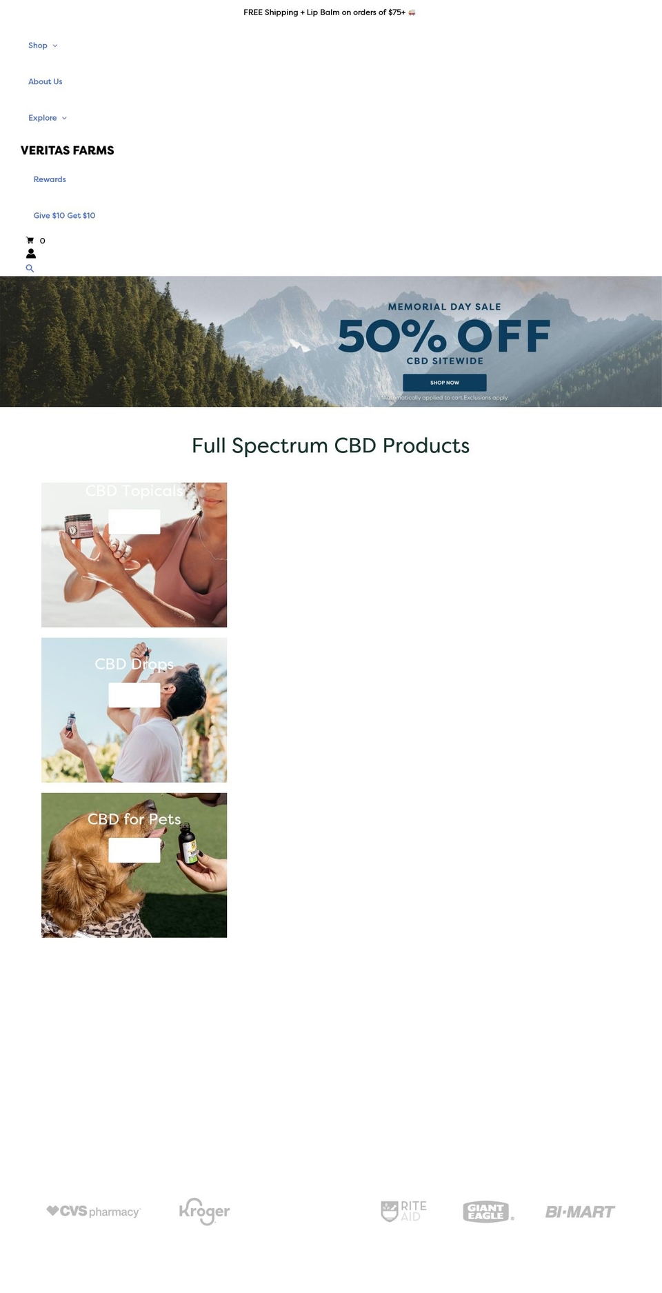 theveritasfarms.com — Shopify storefront screenshot